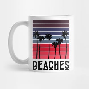 minimalistic pink summer palm tree beach Mug